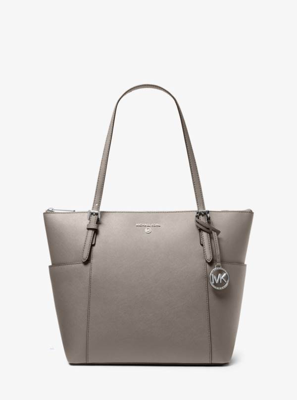 Damske Prenosná Taška Michael Kors Jet Set Large Saffiano Leather Top-Zip Siva - Kabelky Michael Kors Vypredaj | ENMDW-3290